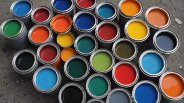 pots de peintures de différentes couleurs