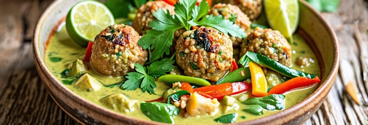 Curry Vert Thaï et Boulettes de Quinoa : Une Explosion de Saveurs Exotiques