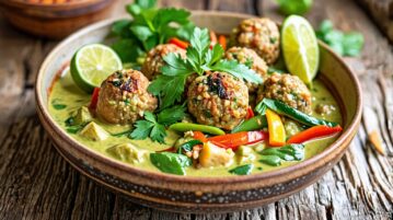 Curry Vert Thaï et Boulettes de Quinoa : Une Explosion de Saveurs Exotiques