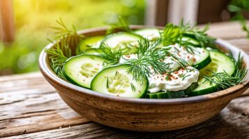 Découvrez la salade de concombre à l'aneth et au labneh, votre incontournable de l'été