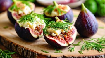 Découvrez les figues fraîches farcies au fromage frais de brebis et aneth : une recette de saison savoureuse et originale