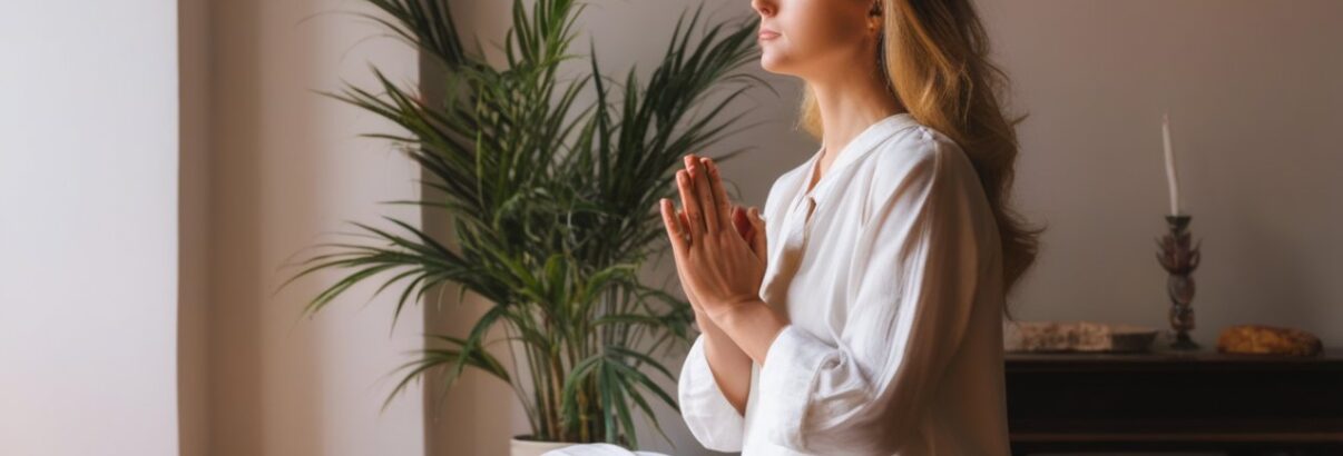 femme zen chez elle