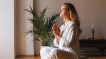 femme zen chez elle