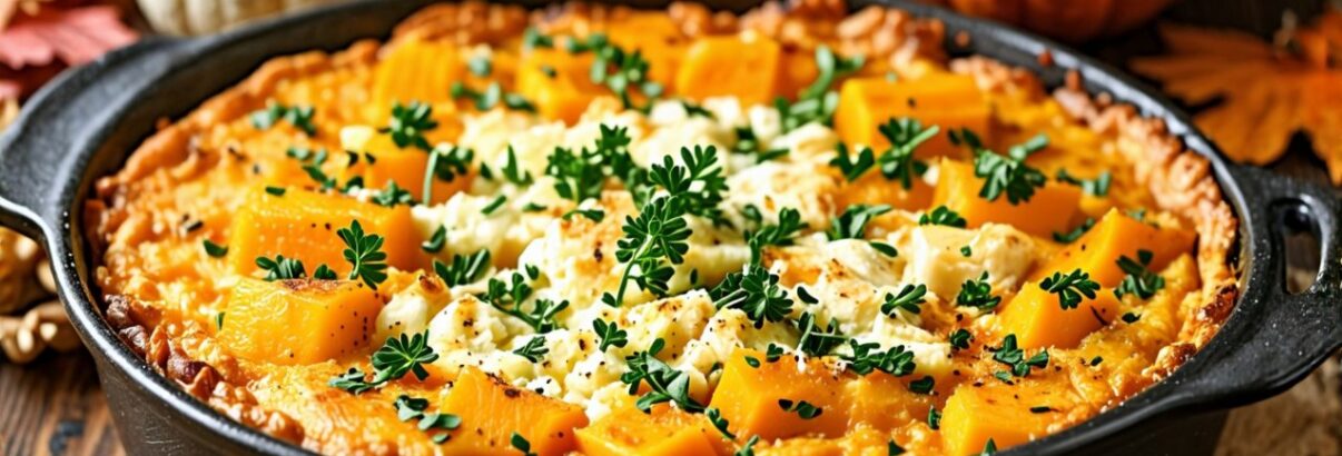 Gratin de courge butternut et chèvre : un délice automnal à savourer