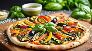 La pizza aux légumes grillés et pesto : un délice végétarien à tomber par terre !