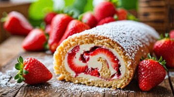 La recette du gâteau roulé aux fraises qui réveille nos souvenirs d'enfance
