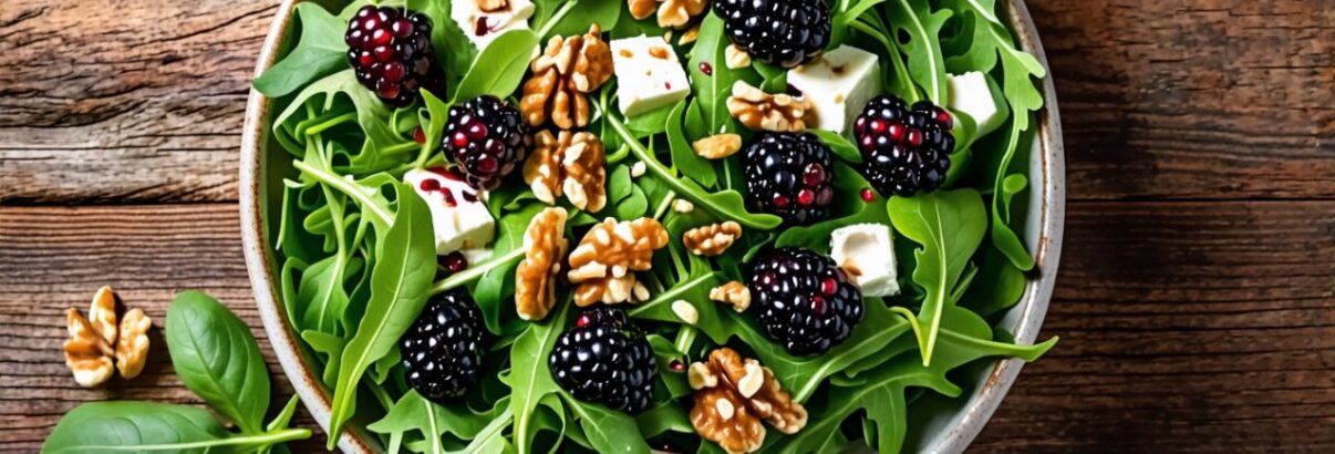 La salade de roquette au chèvre frais, mûres et noix : une explosion de saveurs pour ravir vos papilles