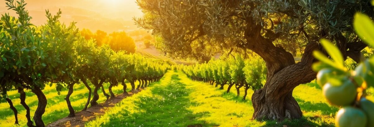 La vigne et l'olivier dans un jardin