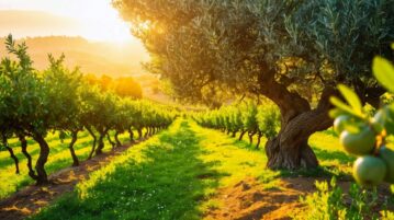 La vigne et l'olivier dans un jardin