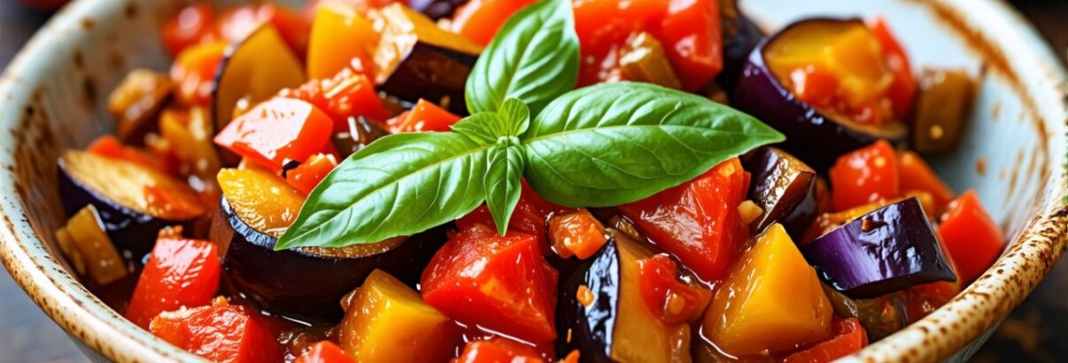 Plongez dans la délicieuse Caponata d'aubergine et de tomate : une recette de saison facile et savoureuse