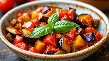 Plongez dans la délicieuse Caponata d'aubergine et de tomate : une recette de saison facile et savoureuse