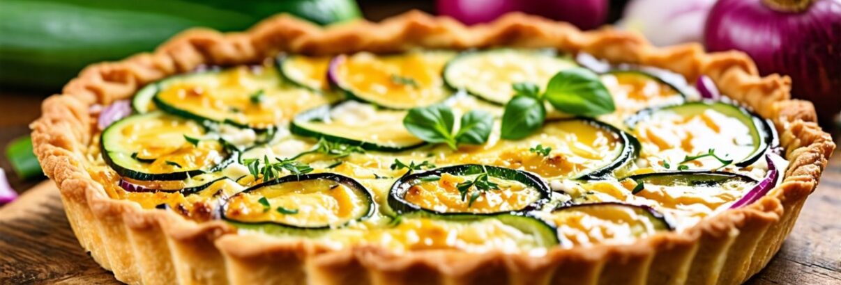 Tarte courgettes, oignon rouge et camembert : La recette gourmande et conviviale par excellence