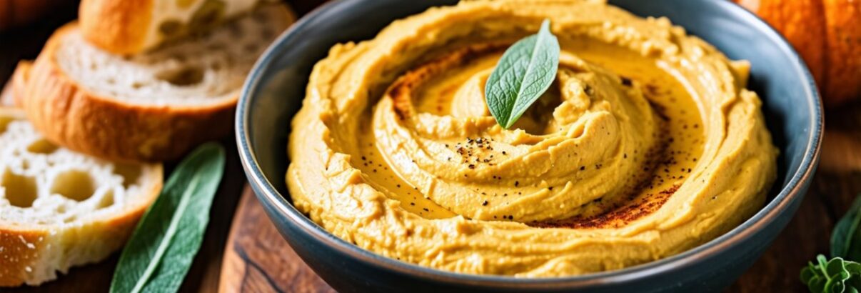 Apéritif d'automne : succombez au houmous de citrouille à la sauge