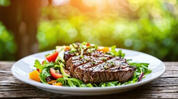 Boeuf grillé et salade croquante : le duo parfait pour un repas équilibré et savoureux