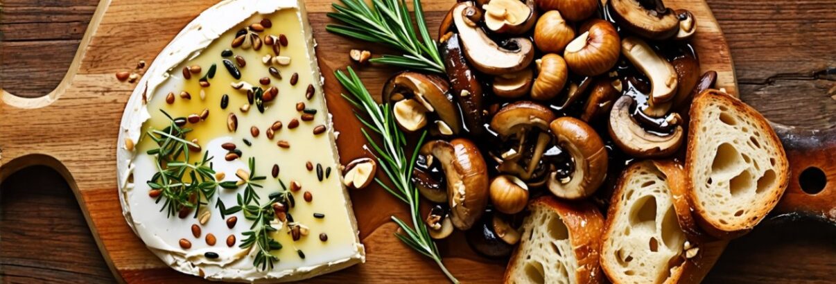 Découvrez le brie rôti aux champignons sauvages et noisettes, l'apéritif de saison par excellence