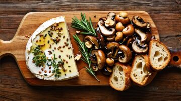 Découvrez le brie rôti aux champignons sauvages et noisettes, l'apéritif de saison par excellence