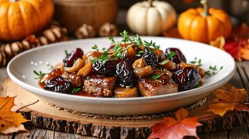 La magie automnale dans votre assiette : Sauté de porc prunes-échalotes