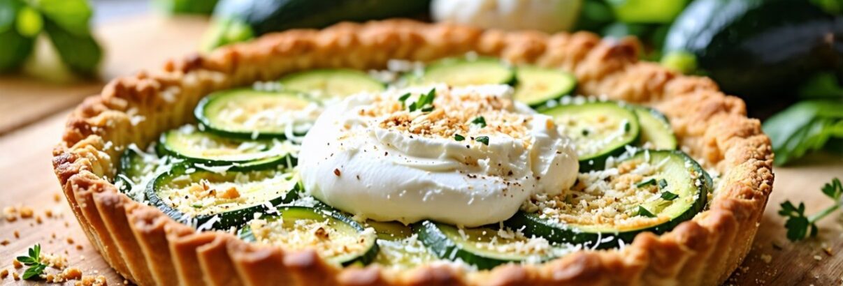 La tarte rustique courgette, burrata et parmesan : une recette de saison délicieuse et conviviale