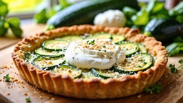 La tarte rustique courgette, burrata et parmesan : une recette de saison délicieuse et conviviale