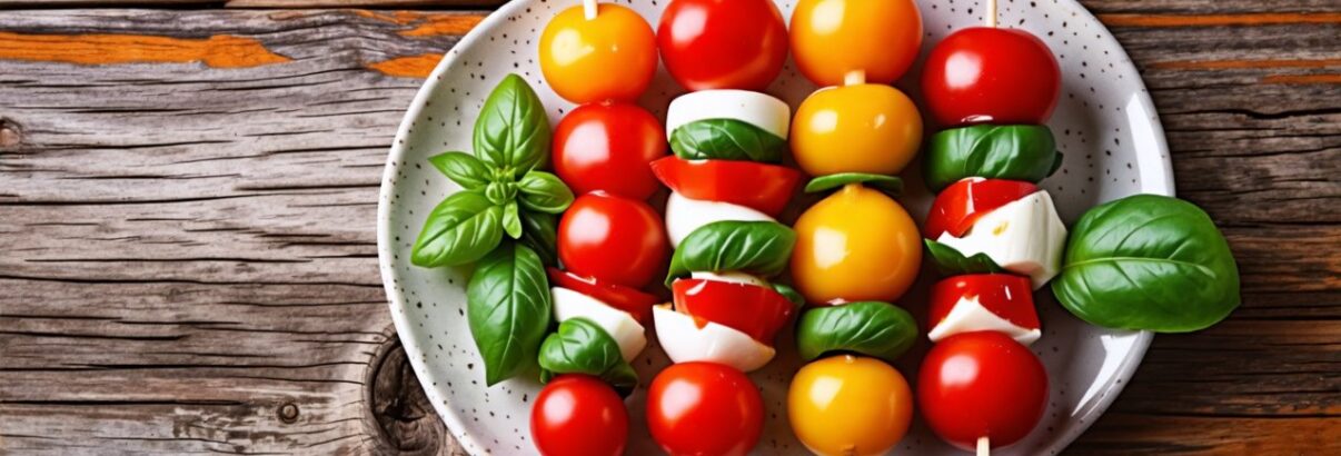 Mini brochettes caprese : un délice coloré qui éveille les papilles