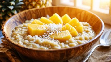 Porridge ananas-coco au four : un petit-déjeuner gourmand, protéiné et sans sucre ajouté