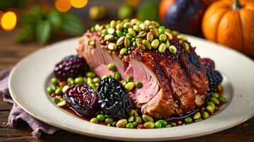 Rôti de porc, pistaches et prunes : une recette de saison savoureuse et originale