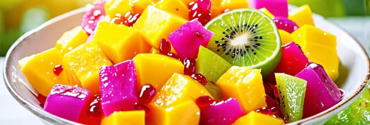 Salade de fruits exotiques au sirop de citron vert : un festival de saveurs tropicales