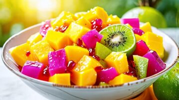 Salade de fruits exotiques au sirop de citron vert : un festival de saveurs tropicales