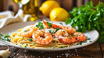 Spaghetti aux crevettes, ail et persil : un festin express méditerranéen