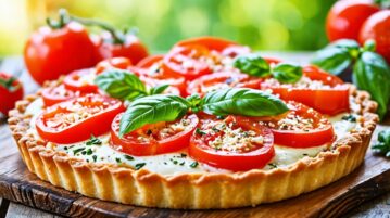 Tarte à la tomate, feta et mozzarella : le délice estival qui va vous faire saliver