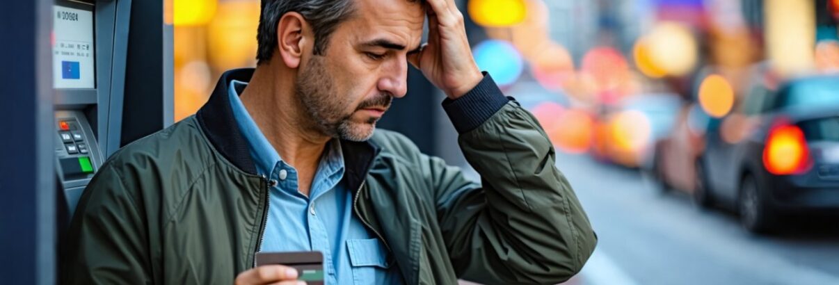 un homme à oublier le code de sa carte bleue