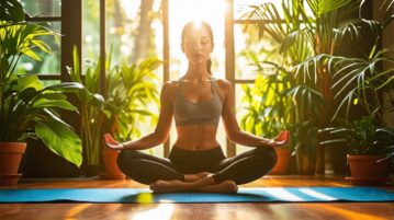 une femme fait du yoga