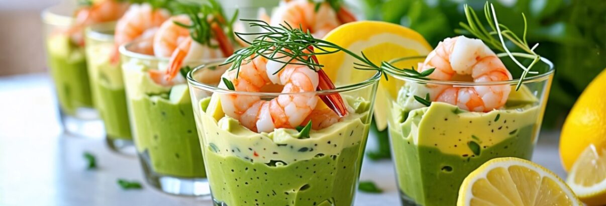 Verrines avocat-crevettes : un apéro chic et frais qui en jette