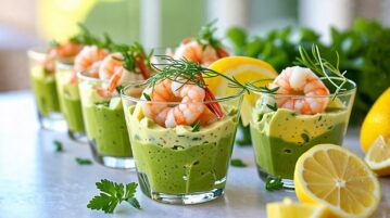 Verrines avocat-crevettes : un apéro chic et frais qui en jette