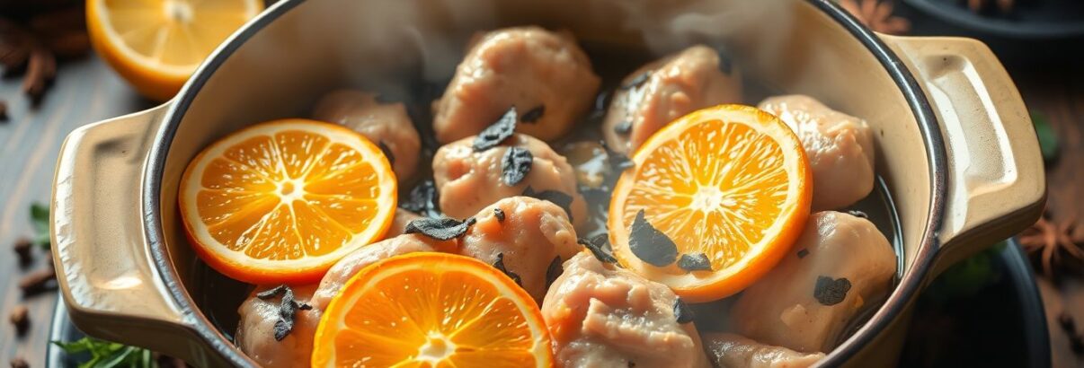Cocotte de poulet aux agrumes et thé noir : Une explosion de saveurs orientales