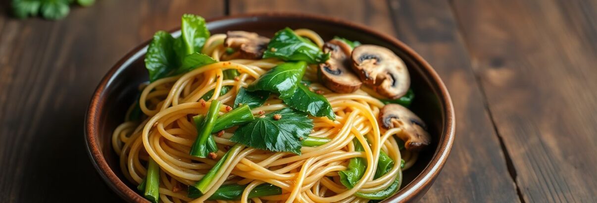 Nouilles sautées au pak choï et shimeji : une recette facile et savoureuse à essayer !