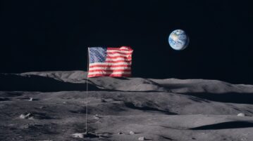 drapeau usa sur la lune