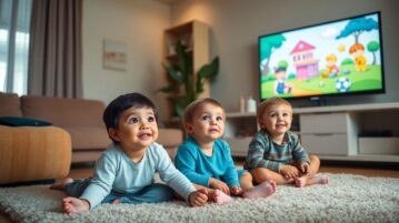 enfants qui regarde un dessin animé à la télé