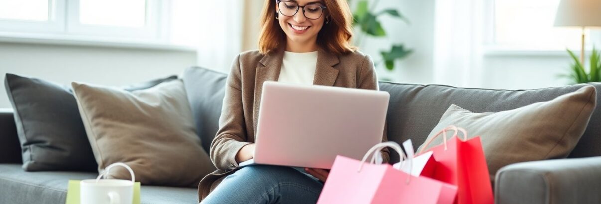 femme shopping internet