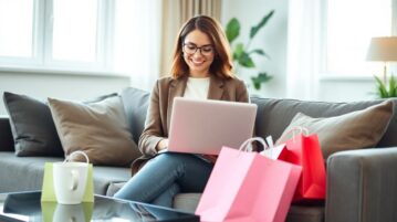 femme shopping internet