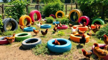 Recyclage créatif : transformez vos vieux pneus et cendres en paradis pour poules