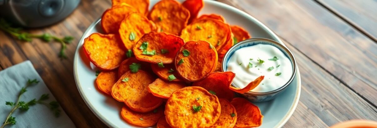 Chips de carottes au four et dip au yaourt : recette facile et saine pour l'apéro