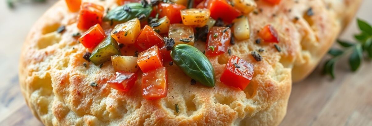 Focaccia maison : une recette moelleuse aux herbes et légumes de saison
