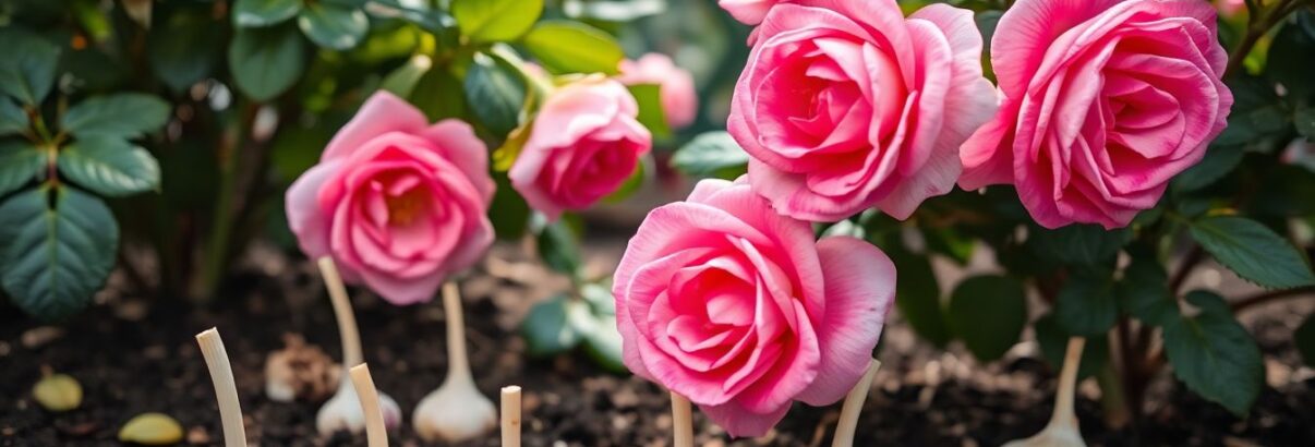 Planter de l'ail au pied des rosiers : le duo anti-pucerons que peu de gens utilisent
