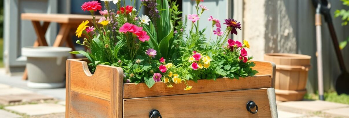 Ce vieux tiroir traîne au garage ? Voici comment en faire une jardinière stylée