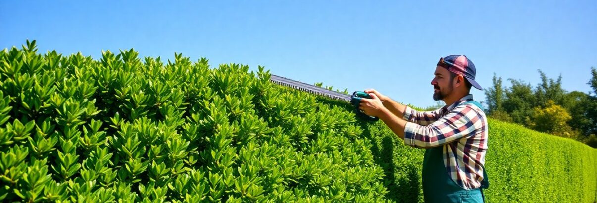 Tailler haute une haie jardin