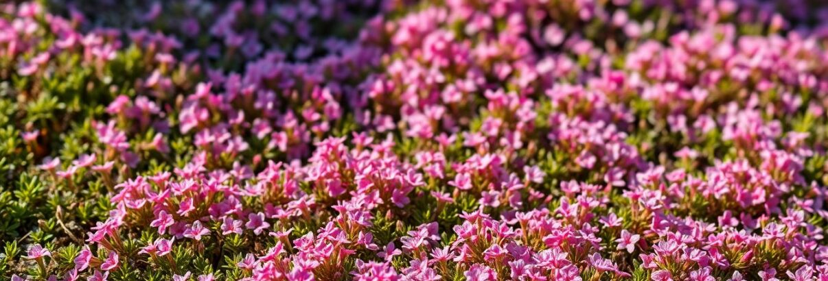 Thymus serpyllum : le couvre-sol qui transforme rapidement un espace nu en tapis fleuri parfumé