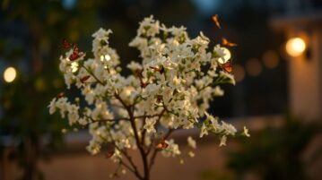 Ce mini-arbre de terrasse donne une floraison de nuit, attire les papillons de nuit et sent le jasmin