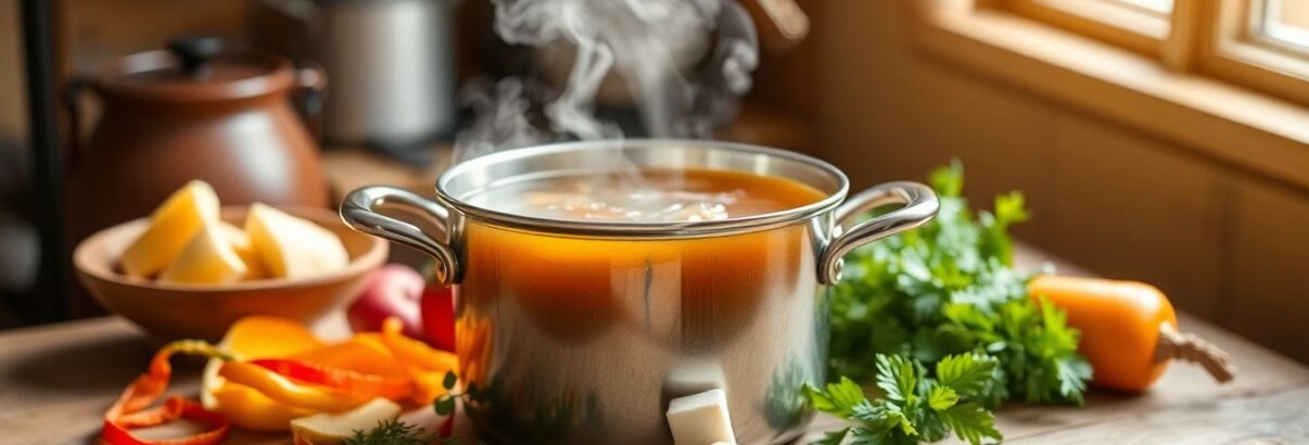 Comment réussir un bouillon minute savoureux avec trois fois rien : épluchures, herbes et cube