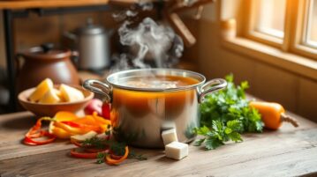 Comment réussir un bouillon minute savoureux avec trois fois rien : épluchures, herbes et cube